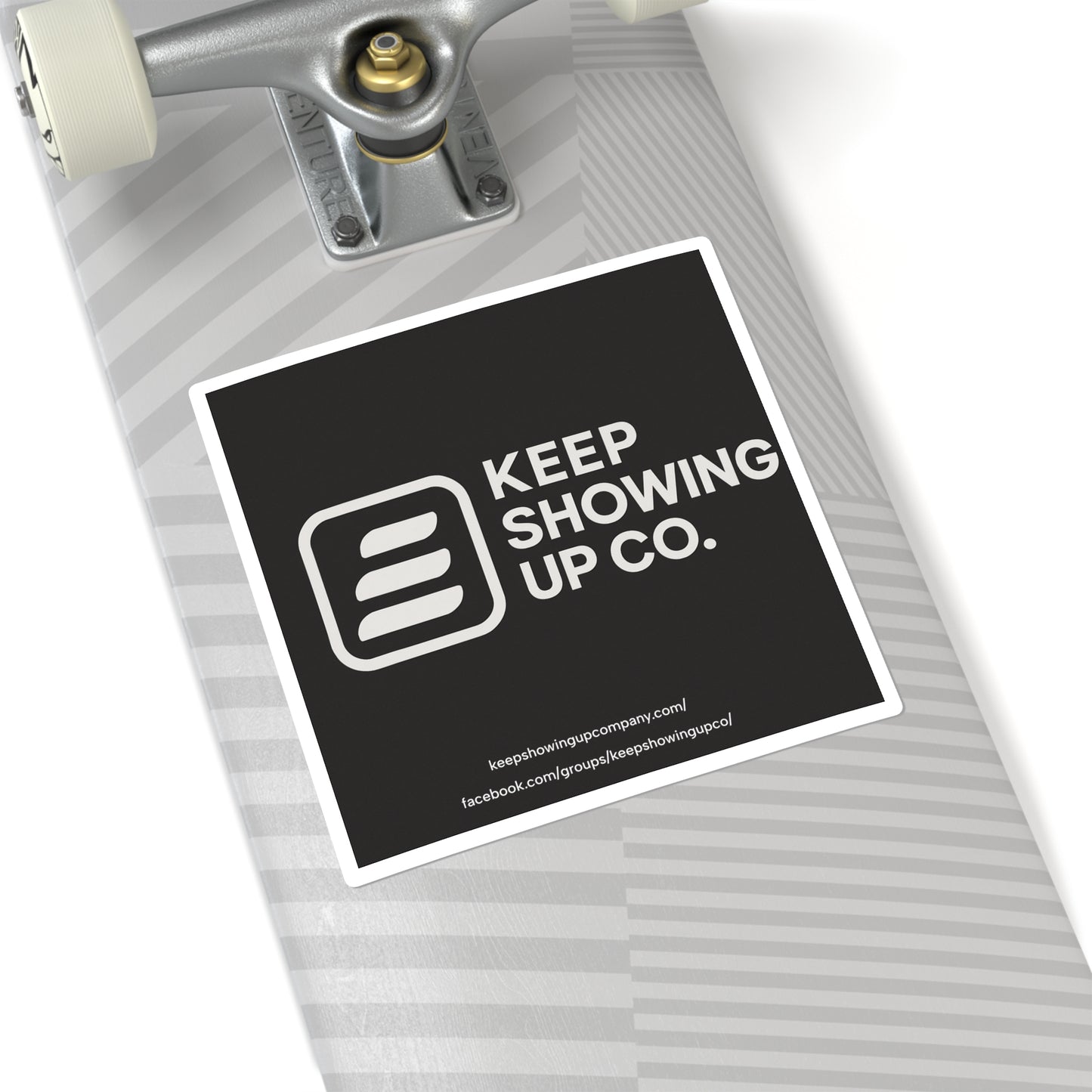 Motivational Square Stickers | Keep Showing Up | Inspirational Decor for Laptops, Journals, Gift Ideas, Self-Care, Office