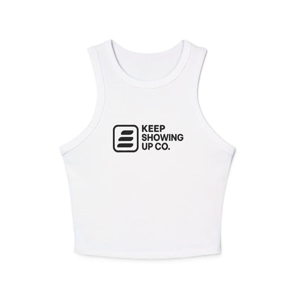 Empowering Women's Racer Tank, Keep Showing Up Motivational Top, Fitness Apparel, Casual Wear, Gym Tank