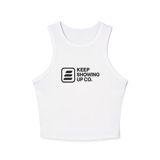 Empowering Women's Racer Tank, Keep Showing Up Motivational Top, Fitness Apparel, Casual Wear, Gym Tank