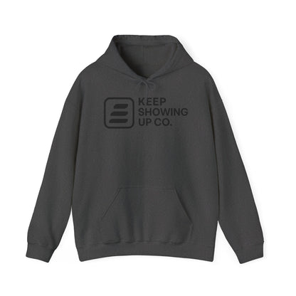 Keep Showing Up Unisex Hoodie – Gray Front