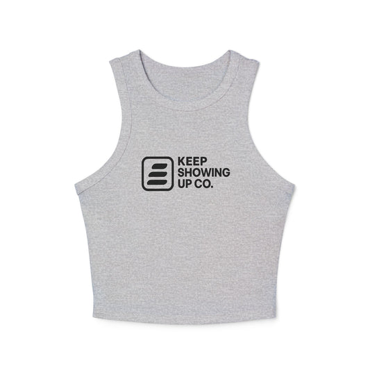 Empowering Women's Racer Tank, Keep Showing Up Motivational Top, Fitness Apparel, Casual Wear, Gym Tank