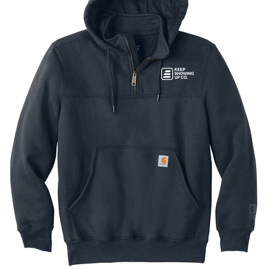 Rain Defender Heavyweight Hooded Zip Mock Sweatshirt – New Navy Front